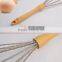 2015 FAD LFGB wood handle popular Spiral silicone egg Whisk