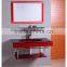 best glass wash basin and glass mirrored vanity for sale