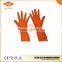 Cotton lined, long sleeve latex gloves
