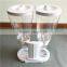 2016 Hot Sell Plastic Cereal Dispenser wholesale hot sell clear plastic bulk dry food dispenser with two bucket for dispenser fo