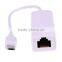 2017 Hot sales White Micro USB to Ethernet LAN Network RJ45 Card Adapter for Android OS Tablet