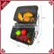 Amazing supermarket or store used fruit & bread rack with 2 tier rattan baskets delicate food display