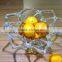 large clear decorative glass fruit bowl with stem