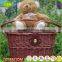 China Custom Handmade Removable Pink New Wicker Rattan Bicycle Basket With Lid