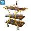 Royal fashion hotel gold wine trolley, wine bar trolley