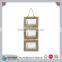 vintage 3 wooden hanging heart rustic photo frame with rope