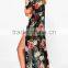Muslim Girls Ladies European Swimwear Floral Maxi Kimono Beach Long Cover Up Dress For Sexy Mature Women