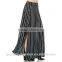 Women Lady's long black strip chffion split fomal casual fashion plus size long skirt 2015 Fashion New