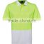 Custom polyester quick dry fit fabric workwear t-shirt contrast lime traditional style hi vis polo