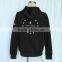 2015 New Fashion Design Black Color Digital Printing Men's Zipper Pocket Hoodies