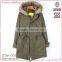 High Quality Winter Warm Wool Model Long Parkas Trench Fur Coat For Women