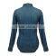 Top Fashion Perfect Cut Ladies Botton Open Denim Blouse with Long Slee