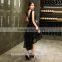 2017 Fashion ladies black evening long organza dress for patry