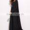 Hot Selling Custom Long Sleeve Shift Maxi Dress Black 95% Polyester 5% Spandex Round Neck Tee Dress