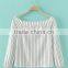 Runwaylover EY2357B New Style 2017 Ladies Fashion Off-Shoulder Stripe Blouse