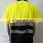 Hot sale mens two-tone polyester high visibility reflective Europe sew-on tape safety polo shirt