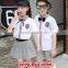 Custom white color sailor style school uniform 100%cotton boys and girls school suits