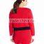 Women Red Sweater Tunic Trim Pattern Christmas Knitwear