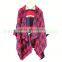 Wholesale Ladies White Fur Shawl/ Stock Yarn and Rabbit Fur Knit Fur Scarf