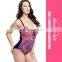 Plus Size One Piece Swimsuit Rose Printed Beautiful Swimwear