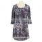 Hot New design Floral Printed 3/4 long sleeve Factory Price smock dress