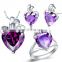 Fashion diamond jewelry set silver plated jewelry set