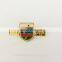 Customized Shape and Logo Gold Plating Sport Lapel Pin Badge With Butterfly Clutch in Soft Enamel Covered With Resin/glass/epoxy