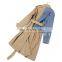 TWOTWINSTYLE Hit Color Patchwork Denim Women's Trench Coat Long Sleeve High Waist Lace Up