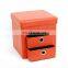 Customized modern home furniture waterproof PVC Leather  folding storage stool with  two drawers