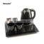 hotel kettle/hotel guest room product double shell 1.2L electric kettle with welcome tray set/electric kettle with teapot set
