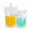 Good Quality Food Grade Sealed Transparent Square Flat Bottom Stand Up Nozzle Bag