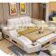 Smart Multi functional genuine leather bed 1.8 m double bed massage wood beds