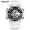 SANDA 298 High Quality White Unisex Digital Watch Designer Silicone Band Waterproof 2 Time Zone Low Moq Lovers Wristwatch