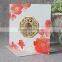 Hot Sale Traditional Chinese Style Red Flower Wedding Invitation Card