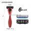 High Quality Gun Metal Black Sustainable Safety Six Blade DE Shaving Razor For Men