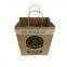 reusable Kraft brown paper bag with twisted paper handle