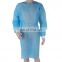 Disposable Non-woven Fabric Isolation Gown Visit Coat Knit Cuff Isolation Dust Oil Anti - dressing White Blue Yellow