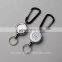 Metal Retractable Reel Badge Holders With Carabiner