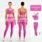 Custom Women Ribber Fabric Sport Set Girls Yoga Gymwear Wholesale Workout Set Fitness clothing