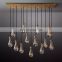 Modern Minimalist Creative Line RAIN Rectangular Glass Chandelier Ceiling Living Room Bedroom Dining Decorative Chandelier