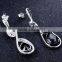 Daily Wear Casual Style Silver Pins Jet Black Cubic Zirconia Party Jewelry Drop Earrings