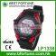 LP1338_RD Rubber red color Chrono Alarm Date/Day Tech digital Multifunction light up digital watches kids watch