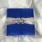 Silver Ribbon Thailand style super navy luxury Silk invitation box with beautiful box
