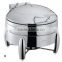 Deluxe restaurant chafing dish, glass butter dish with lid