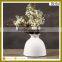 small round vase with hole/black and white ceramic flower pot/matt ceramic vase set