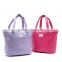 LCL-B102362 shining pu pvc quilted customized fashion lady travel weekend tote shoulder hand bag