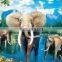 custom PET lenticular 3D flip animal picture for decoration