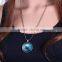 Round Crystal Pendant Black Cat and Branch Charm Light in the Dark Necklace