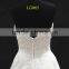 New beading lace appliques tulle drapping belt with beading trim sweetheart wedding dress