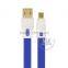 Tangle Free Flat Noodle 4ft Colored Micro USB Charger Cord for Android,Samsung